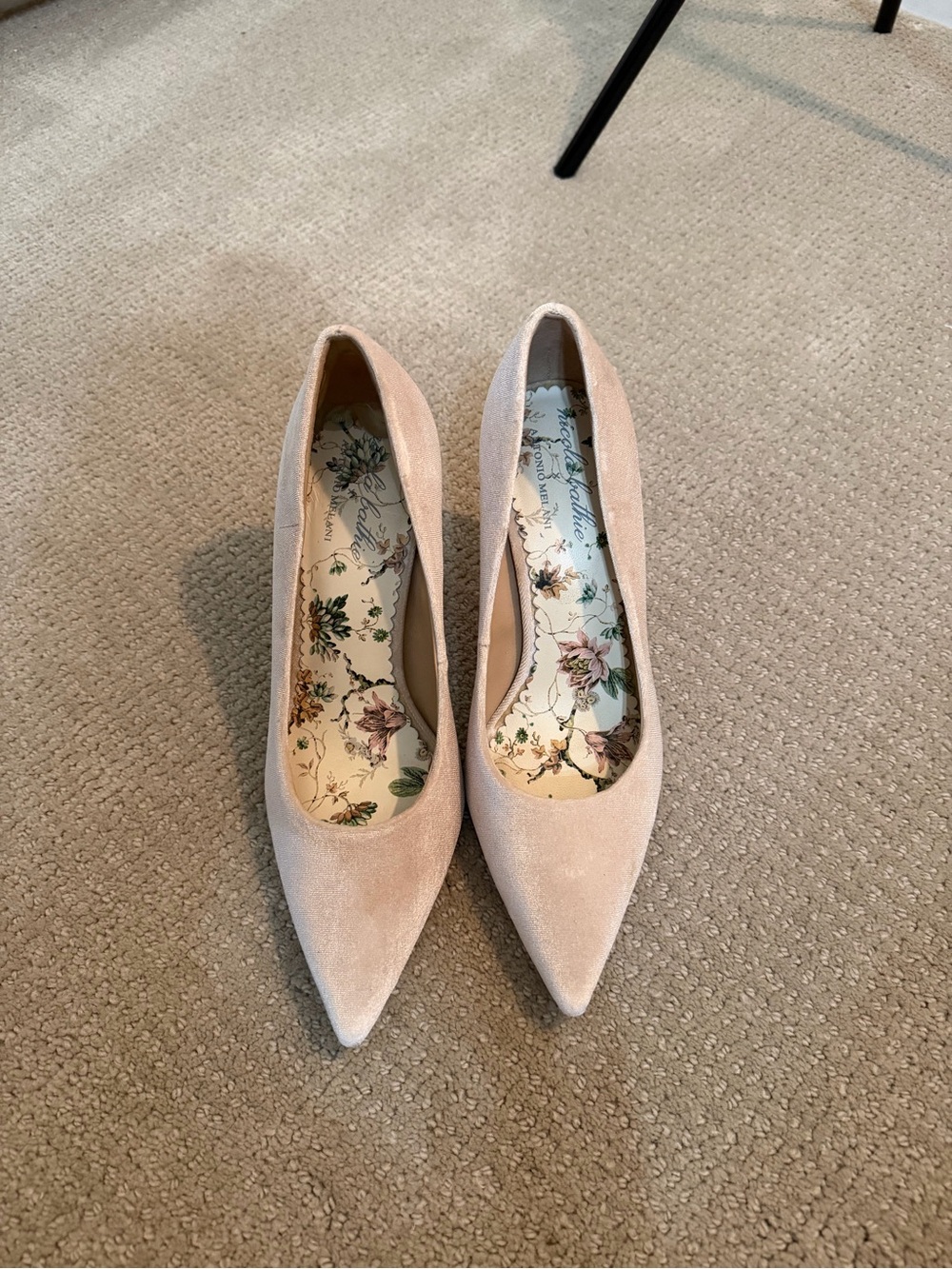 ANTONIO MELANI Blush Suede Pointed-Toe Pumps